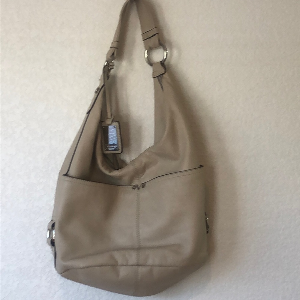 TIGNANELLO CREAM BUCKET LEATHER PURSE
